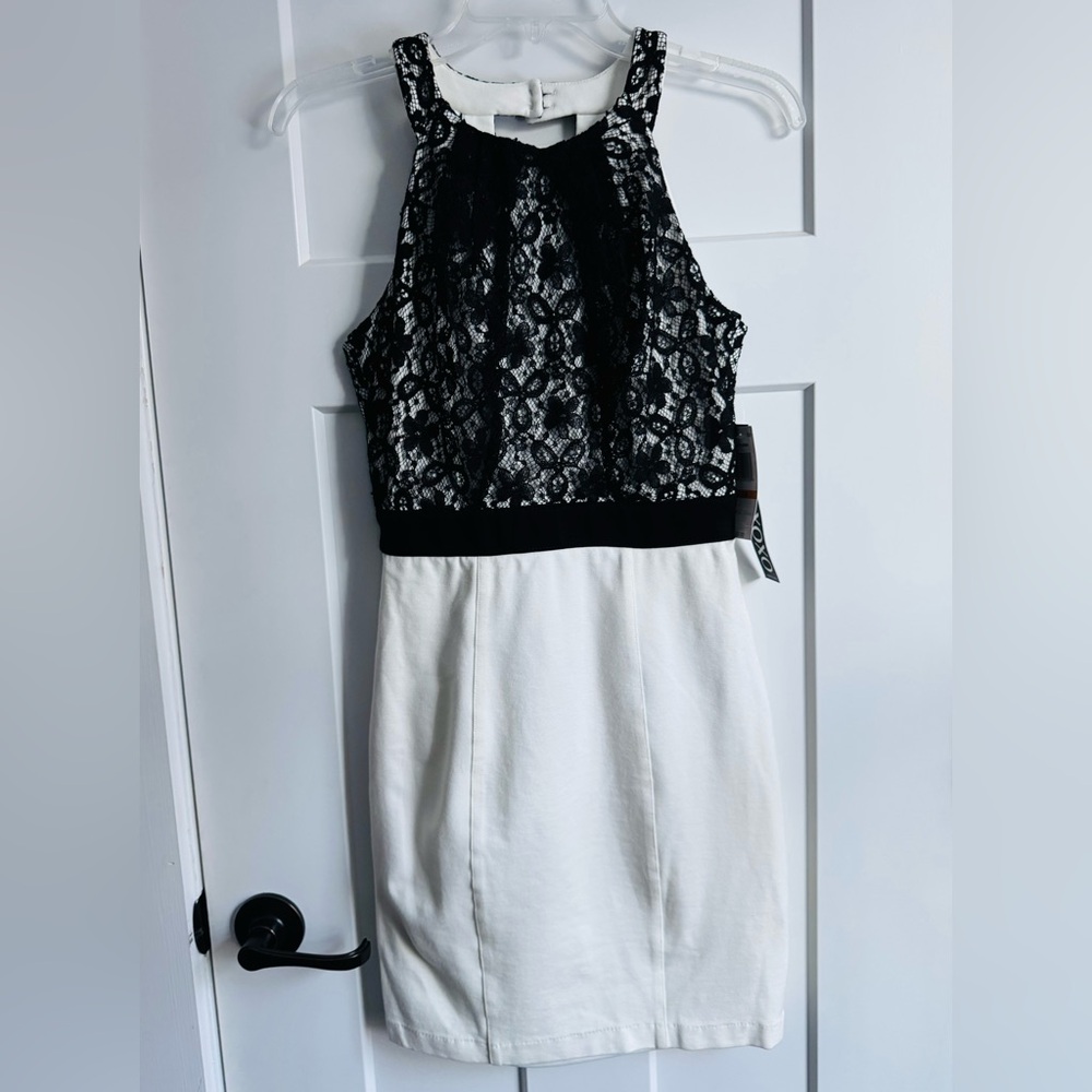 NWT XOXO Black White Lace Dress 3 / 4